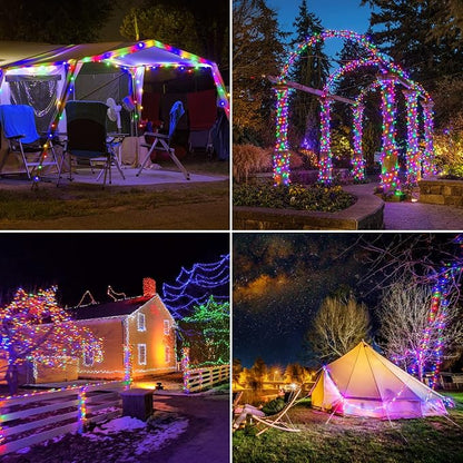 JMEXSUSS 4 Pack 100 LED Solar Christmas Lights, 33ft Solar String Lights - Image 2