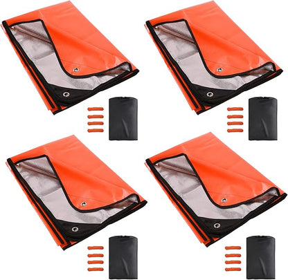 RedSwing 4 Pack Emergency Blankets, Waterproof Survival Thermal Tarp by RedSwing