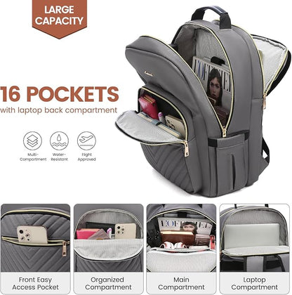 LOVEVOOK Laptop Backpack for Women 18.4 inch, Cute Womens Travel Backpack Purse - Image 2