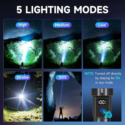 4Pack Rechargeable Flashlights High Lumens 10000LM, Super Bright Flashlight - Image 3