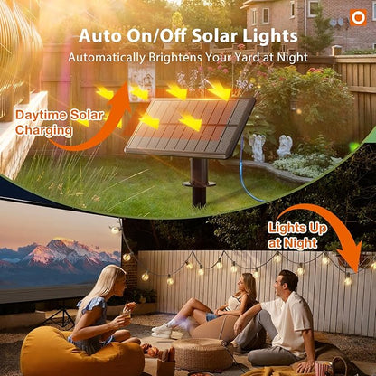 addlon 25FT Solar Powered Outdoor String Lights Waterproof - Image 8