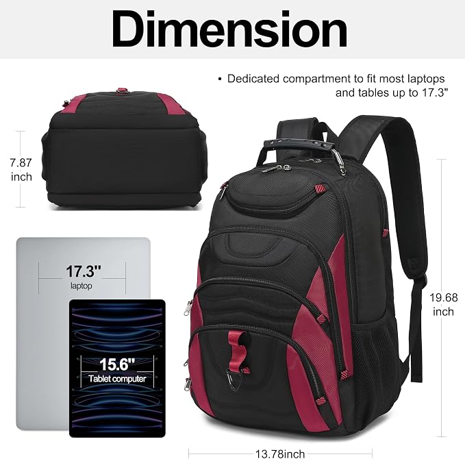 Boavan Laptop Backpack for men, 17.3 inch Laptop Bag - Image 2