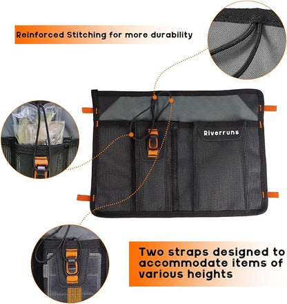 Mesh Storage Kayak Storage Compartments Set Attaches to Kayak Seat or T-track - Image 5