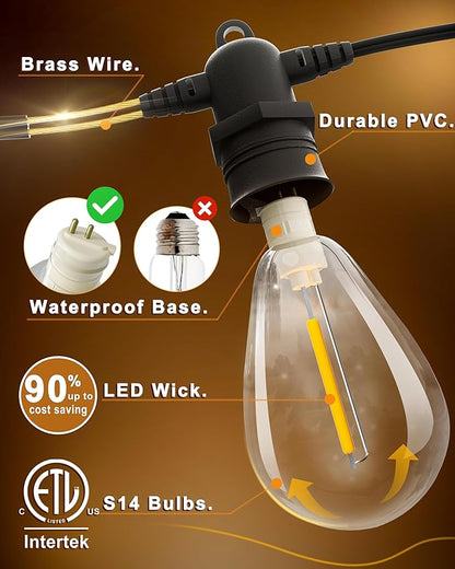 50FT LED Outdoor String Lights - Image 2