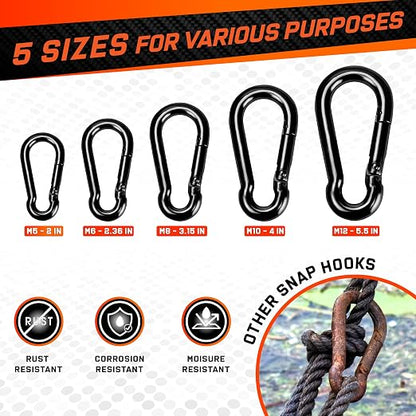 PAMAZY 12Pcs 2In Spring Snap Hooks, Utility Hook Clip, Heavy Duty Rope Connector - Image 5