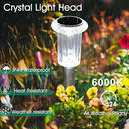 Eyrosa Solar Lights Outdoor, 15 Pack Waterproof Stainless Steel Solar Stake - Image 3