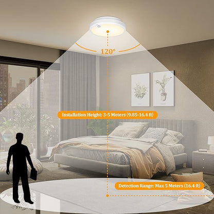 2-Pack Battery Operated Motion Sensor LED Ceiling Lights Indoor, Wireless Flush - Image 3