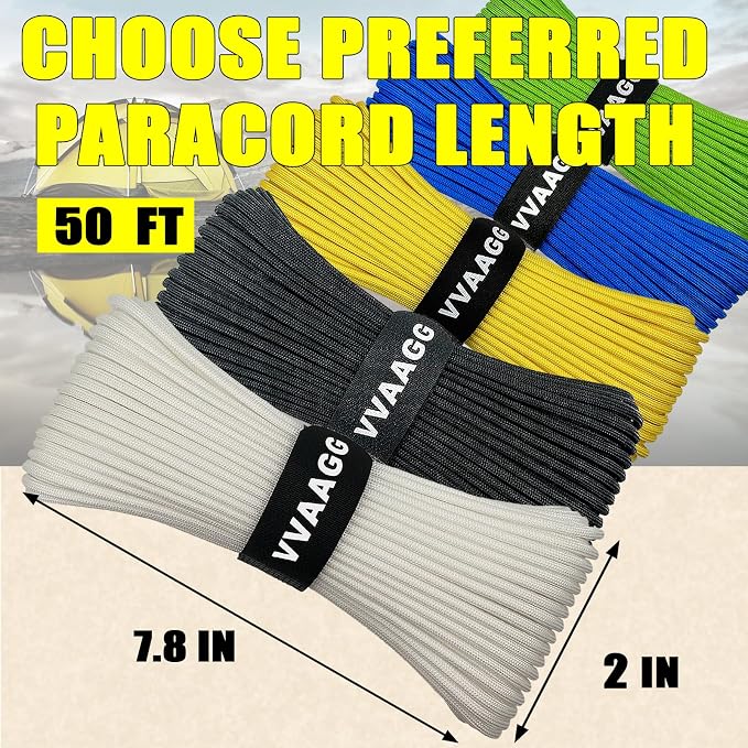 VVAAGG 1000 Paracord Rope, 50ft 12 Strand Parachute Cord - Image 3