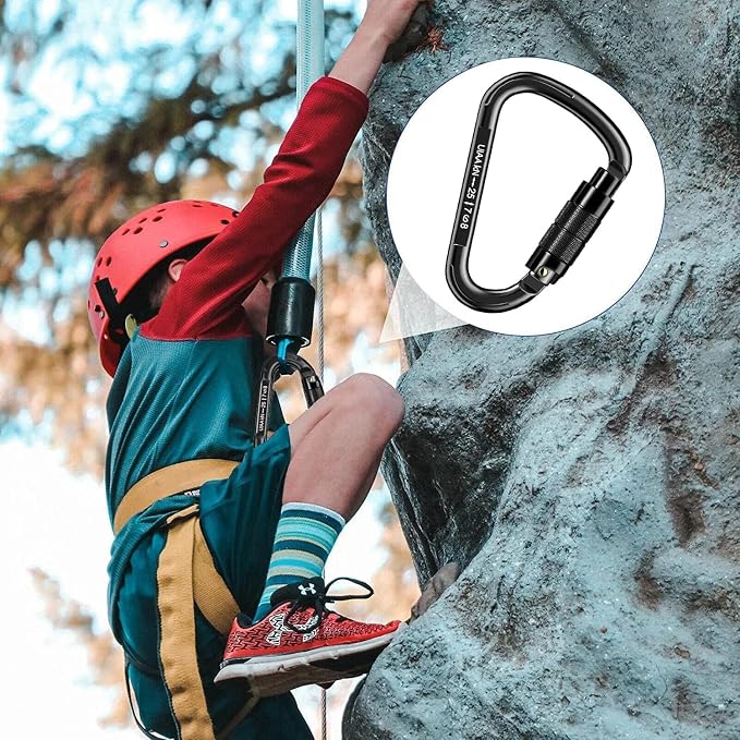 Auto Locking Carabiner Heavy Duty Carabiner 25kN UIAA Certified Climbing - Image 8
