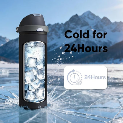 Insulated Water Bottle with Straw - Image 7