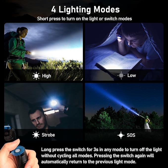 Blukar LED Flashlight Rechargeable 2 Pack, Super Bright Adjustable Focus - Image 4