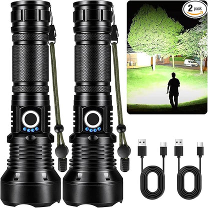 KINGCAESAR Flashlights High Lumens Rechargeable, 2 Pack 90, 000 Lumens Super by KINGCAESAR