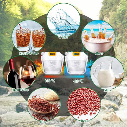 Tessco for you 1 Pcs 1.3 Gallon Collapsible Water Storage Bag Water Container - Image 6