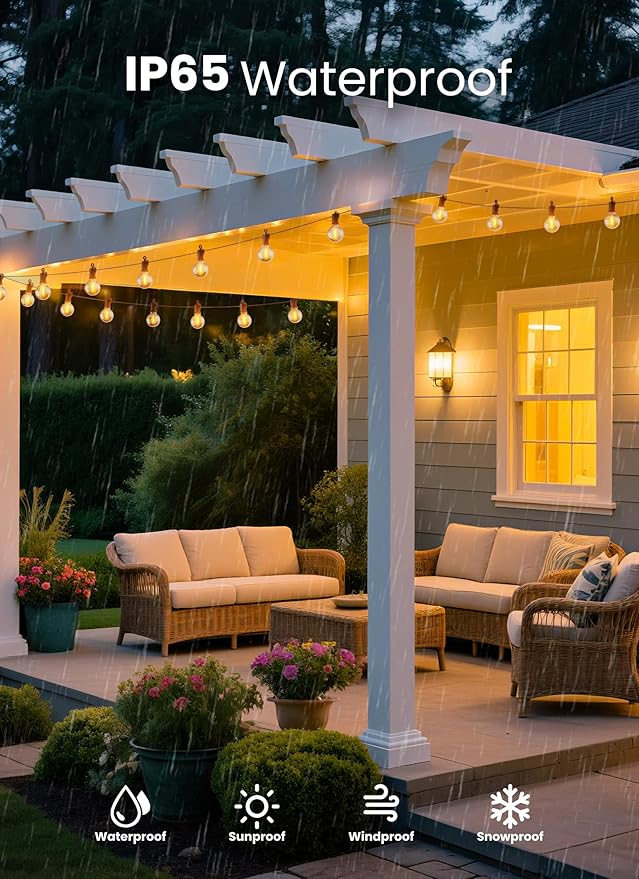 Outdoor String Patio Lights, 200FT 100 LED Patio Lights Waterproof, Connectable - Image 2