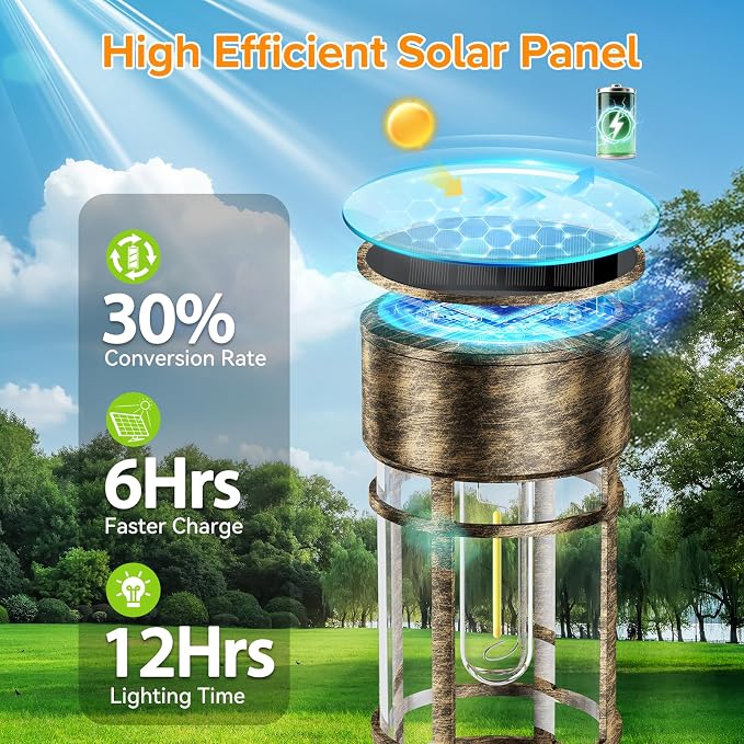 LETMY 4 Pack Brown Solar Pathway Lights Outdoor, Bright Solar Lights Outdoor - Image 5