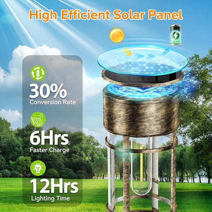 LETMY 12 Pack Brown Solar Pathway Lights Outdoor, Bright Solar Lights Outdoor - Image 5