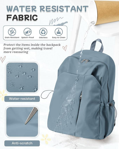 SEAFEW Small Blue Backpack for School Women Girls, Waterproof Bookbag Cute High - Image 7