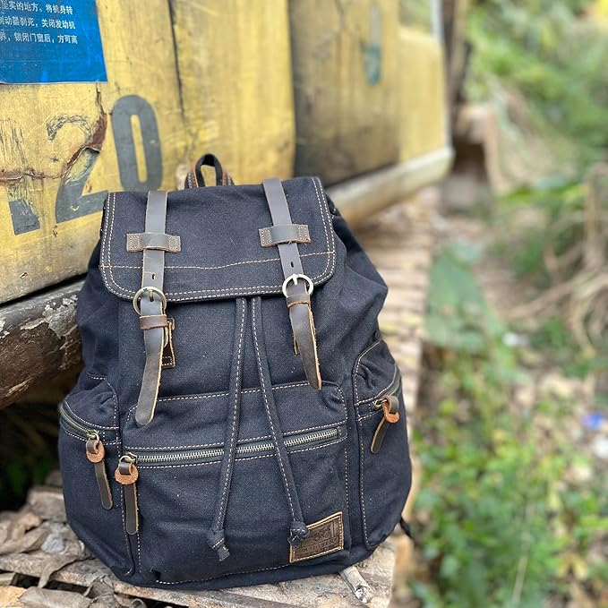 AUGUR High Capacity Canvas Vintage Backpack - Image 7