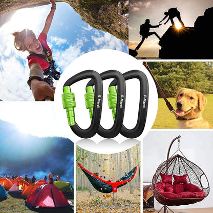 B-Mardi Carabiner Clips Heavy Duty 12kN-Lightweight Locking Carabiners - Image 4