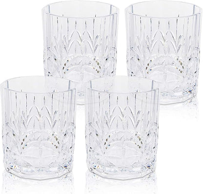 BELLAFORTE Tritan Plastic Whiskey Glasses Set of 4, 13oz Unbreakable Wine by BELLAFORTE