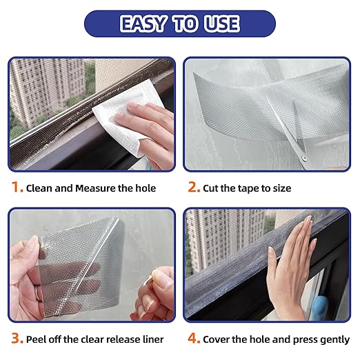 KING MOUNTAIN Grey Window Screen Repair Tape, 3inX10FT Heavy Duty Screen Repair - Image 5