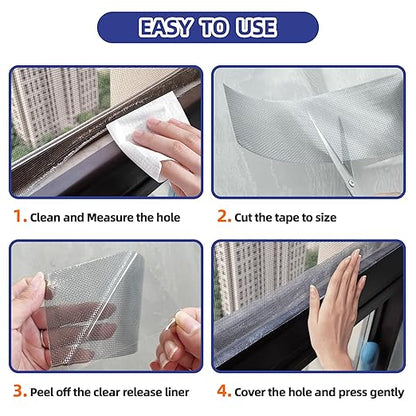 KING MOUNTAIN Grey Window Screen Repair Tape, 3inX10FT Heavy Duty Screen Repair - Image 5