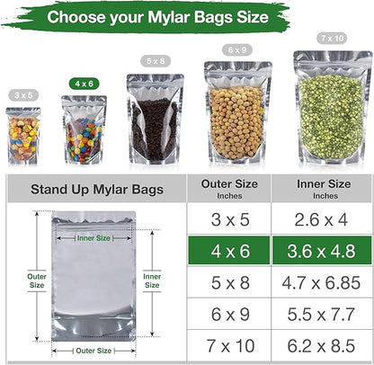 BELLE KR® 4x6 Mylar Bags for Food Storage - Image 2