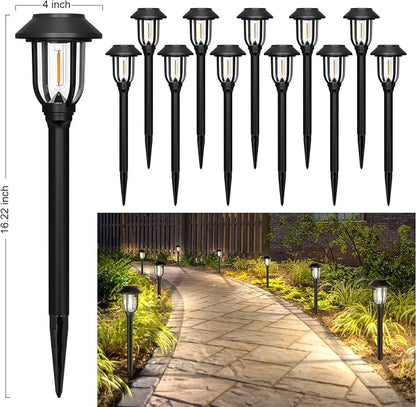 ILANCK 12 Pack Solar Lights Outdoor, 6000K Bright Solar Pathway Lights - Image 3