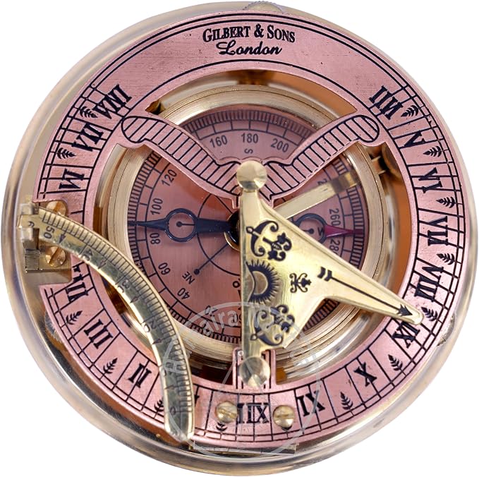 Humaira Nautical Vintage Brass Sundial Compass - Image 5