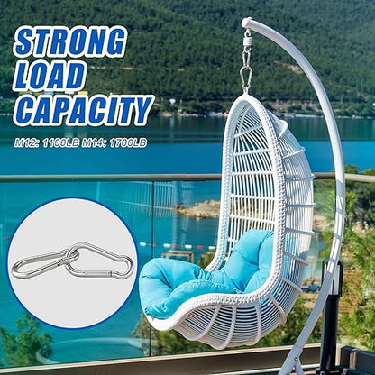 Large Carabiner Clip Hooks, 304 Stainless Steel Spring Snap Hook Fits Camping - Image 4