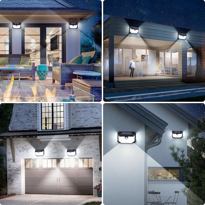 4-Pack Solar Wall Lights Outdoor - Image 7