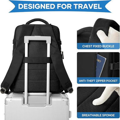 WONHOX Large Travel Backpack Carry on Flight Approved Laptop Work Business - Image 6