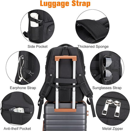 Insulated Lunch Backpack Fit 17" Laptop, Work Backpack - Image 6