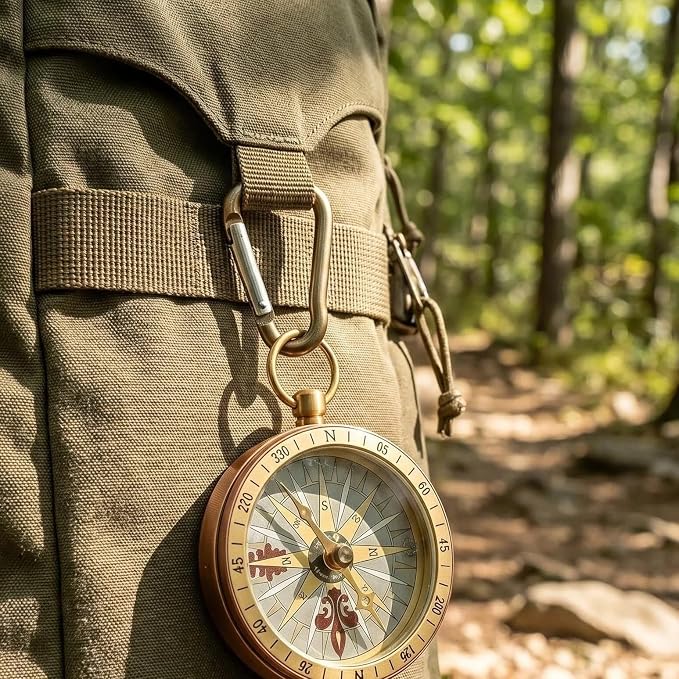 Pocket Compass, Antique Compass Pocket Watches, Copper Flip Cover Pockets Watch - Image 8