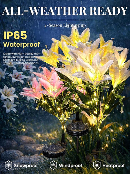 GIGALUMI Solar Garden Lights, Yard Decorations Outdoor, Allergy-Free Light up - Image 2