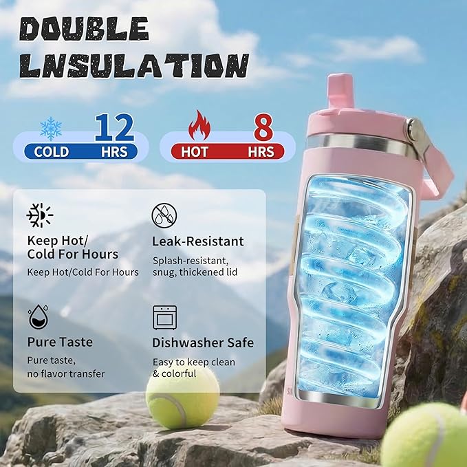 30oz Flip Straw Insulated Tumbler - Image 3
