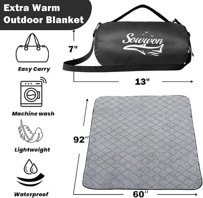 Waterproof Outdoor Blanket 92”X 60” Packable, Stadium Blankets - Image 2