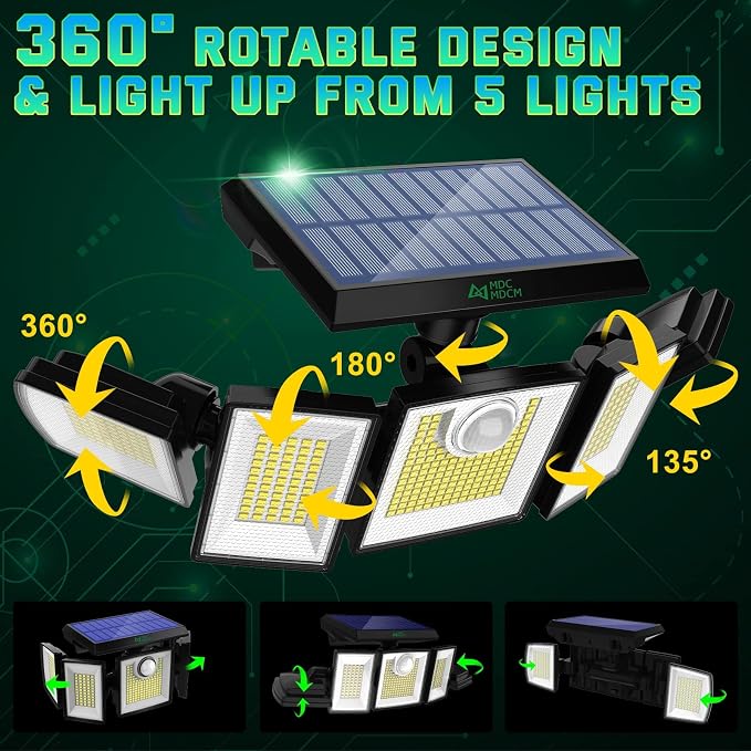 MDCMDCM Solar Lights Outdoor Waterproof Motion Sensor - Image 6