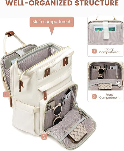 LOVEVOOK Laptop Backpack for Women, 15.6'' Waterproof Nurse Bag Teacher Work - Image 2
