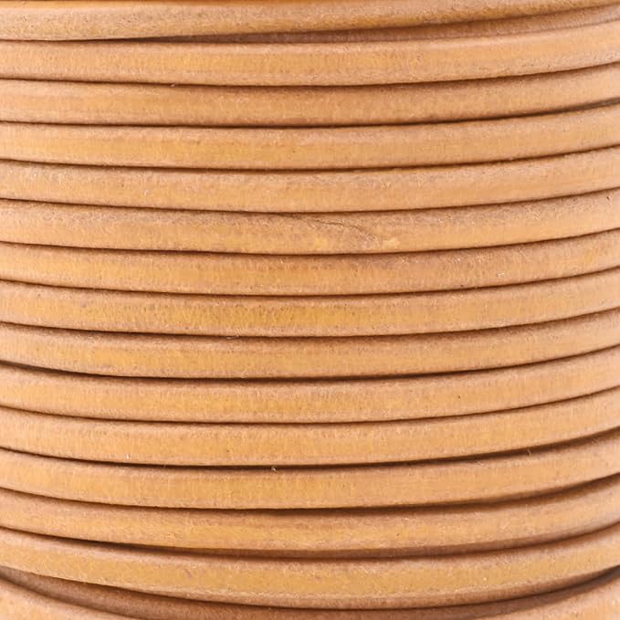 Mandala Crafts Round Genuine Tan Leather Cord - Image 3