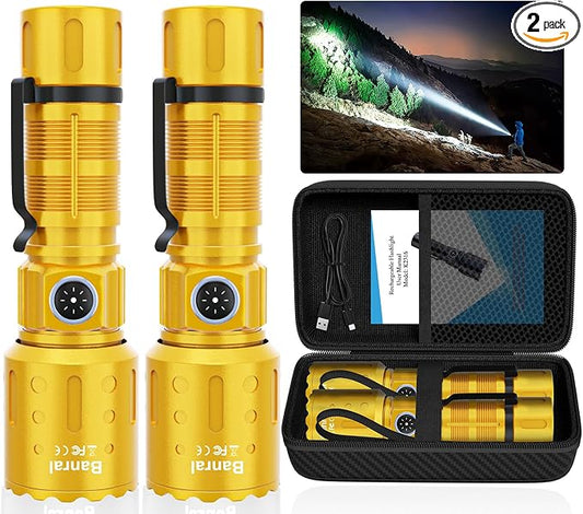 Banral Flashlights High Lumens Rechargeable, Super Bright Long Range Small by Banral