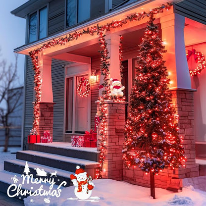JMEXSUSS 400 LED Red Christmas Lights Indoor Outdoor, 132ft String Lights Plug - Image 7