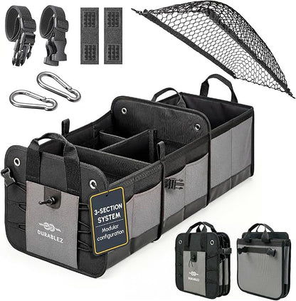 3-Section Modular Trunk Organizer XL – Car Storage by DURABLEZ