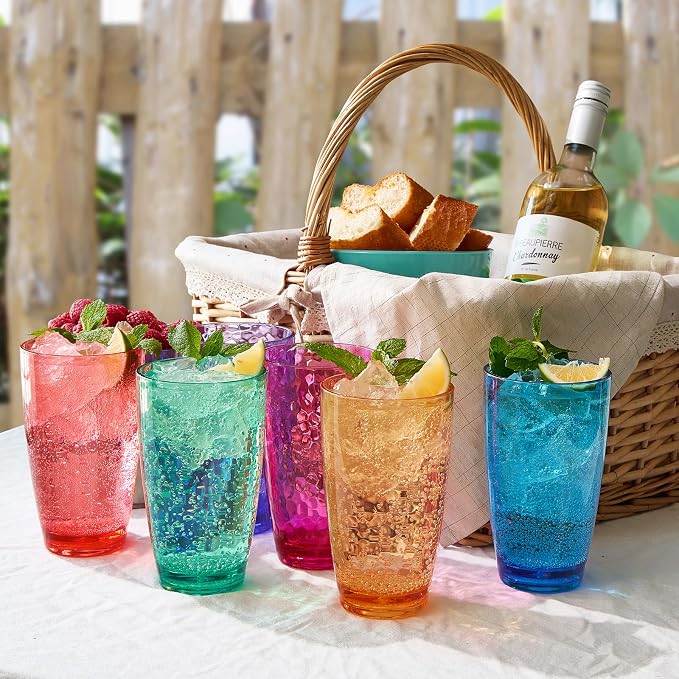 Khen Iceberg Plastic Reusable Drinking Glasses Restaurant Cups Style 19 oz - Image 4