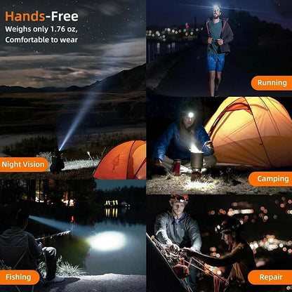 SuperFire Rechargeable Headlamp, 1.76 oz Ultra-Lightweight LED Running Headlamp - Image 8