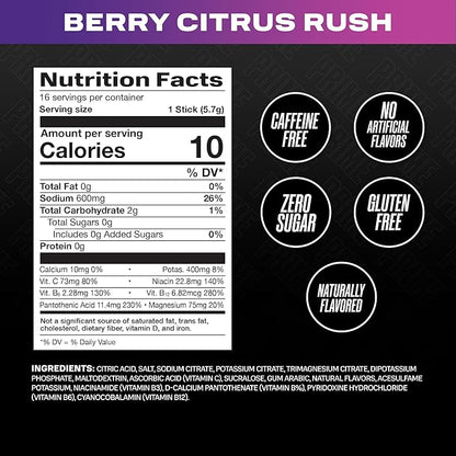 PRIME Rapid Rehydration Electrolyte Powder Sticks, Berry Citrus Rush, Sugar - Image 2