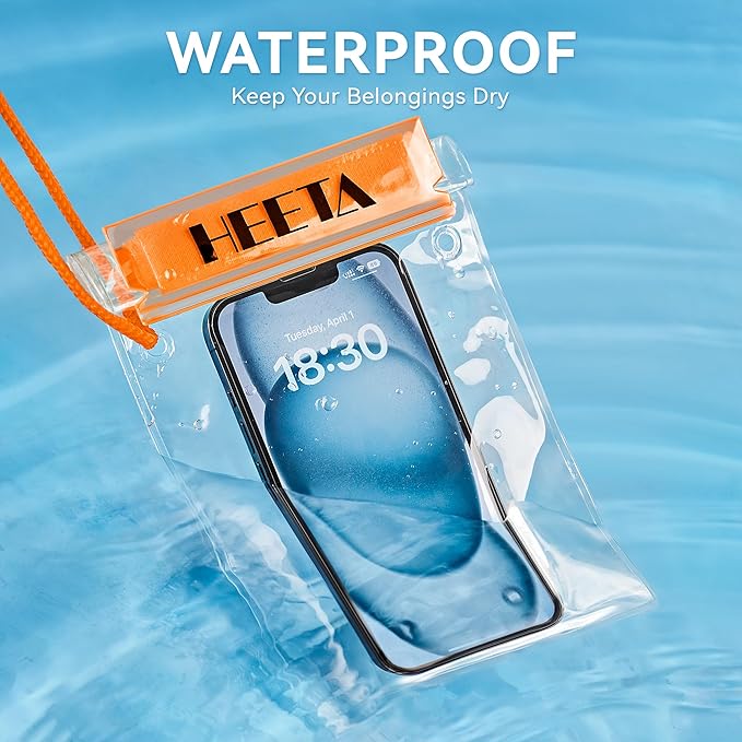 HEETA 5-Pack Clear Waterproof Dry Bag Pouch, Water Tight Cases Dry Bags - Image 2