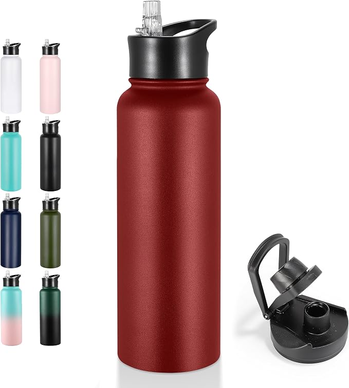 VEGOND 40 oz Insulated Water Bottle Stainless Steel Metal Water Bottles by VEGOND