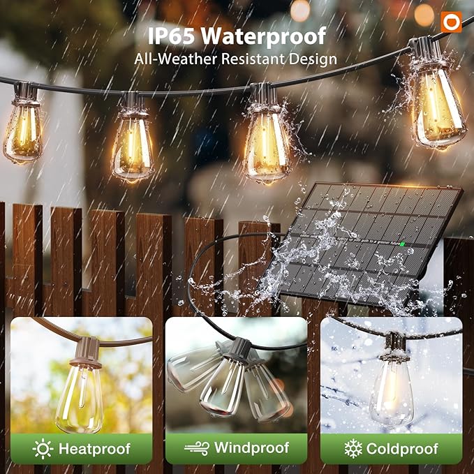 addlon 198 FT Solar String Lights Outdoor Waterproof - Image 4