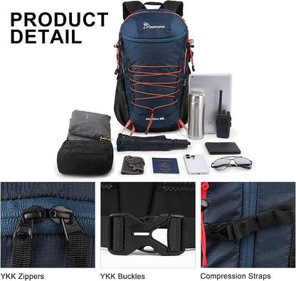 MOUNTAINTOP Hiking Backpack, 25/30L Camping Backpack, Men Women Hiking Daypack - Image 3